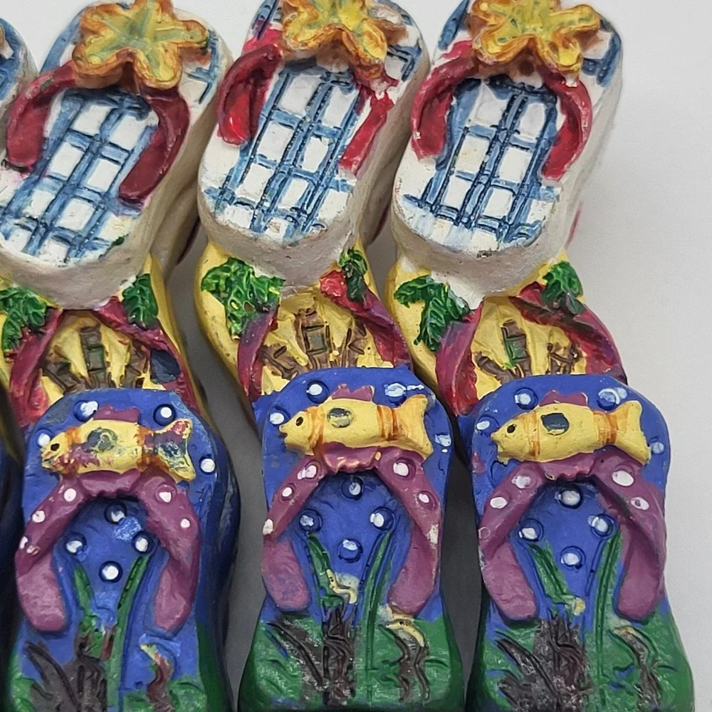 Appetizer Forks Novelty Flip Flops, Palm Trees & Fish Summer Cocktail Set Of 8